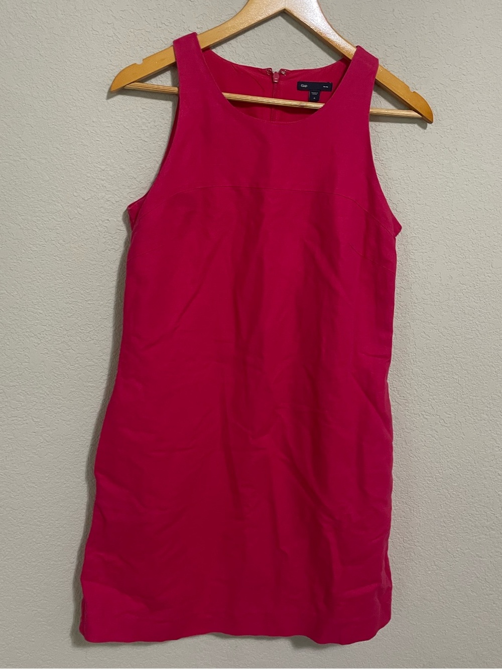 Gap Linen Blend Classic Sleeveless Shift Mini Dress Fuchsia size 4 preppy